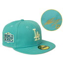 MLB 大谷翔平 ドジャース キャップ 【海外買付】ワールドシリーズ2020 Patch 59FIFTY サイン刺繍 ニューエラ/New Era ティール イエ...
