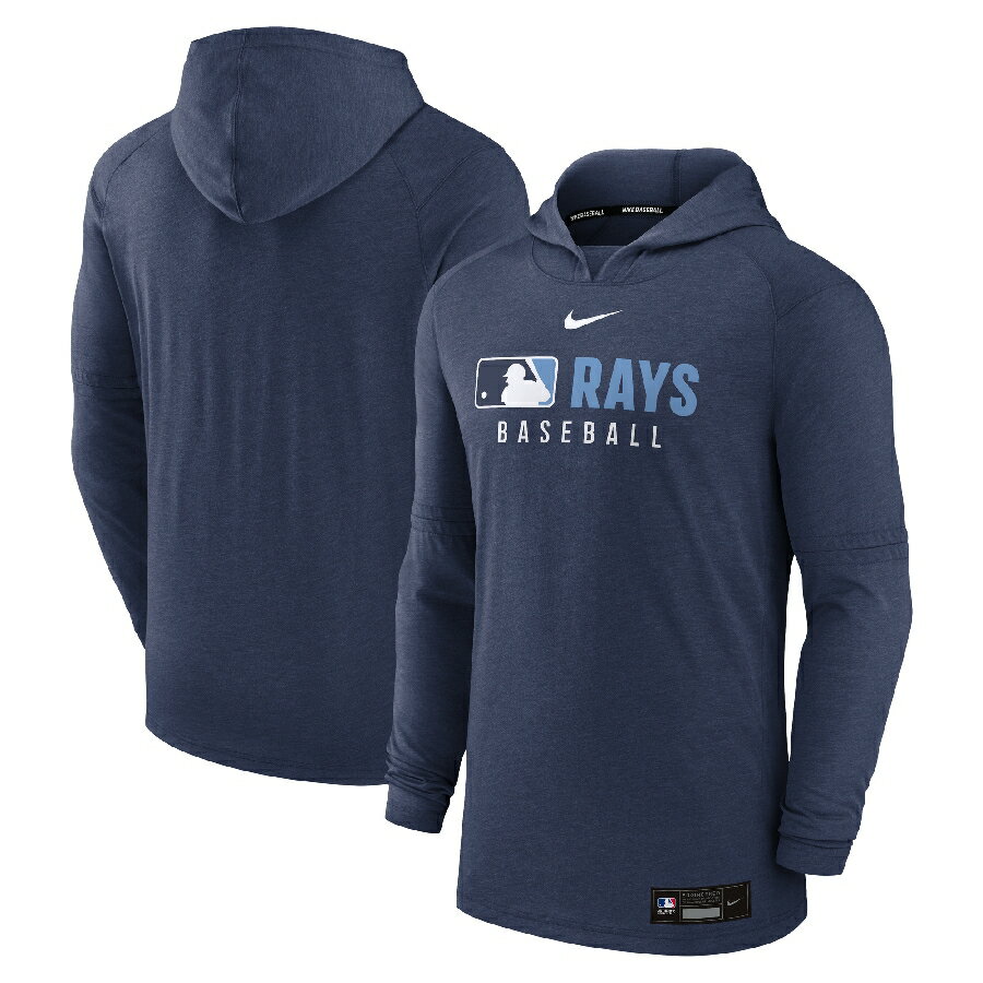 Rakuten - MLB タンパベイ・レイズ パーカー 【海外モデル】オーセンティックコレクション Tri-Bland プルオーバー ナイキ/Nike ヘザーネイビー