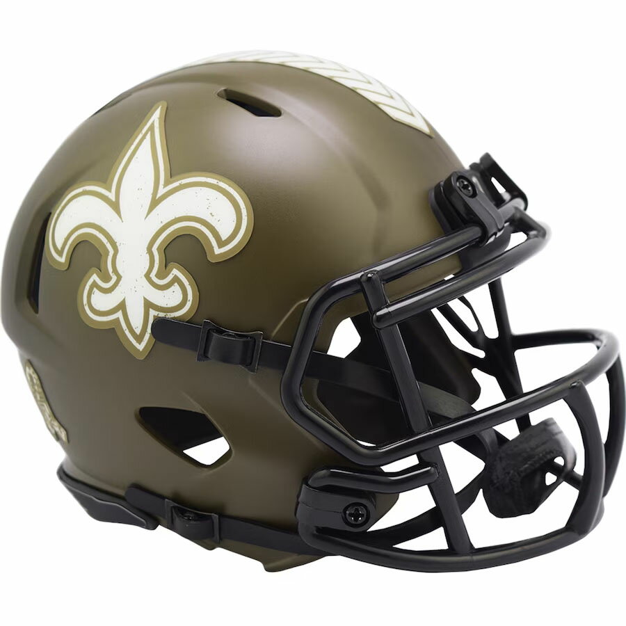 NFL セインツ グッズ 【現地買付】2022 サルートサービス ミニヘルメット Riddle オリーブ