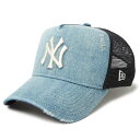 MLB ヤンキース キャップ 9FORTY A-Frame トラッカーメッシュ ダメージシリーズ ニューエラ/New Era ウォッシュドデニム【nejp】(4)