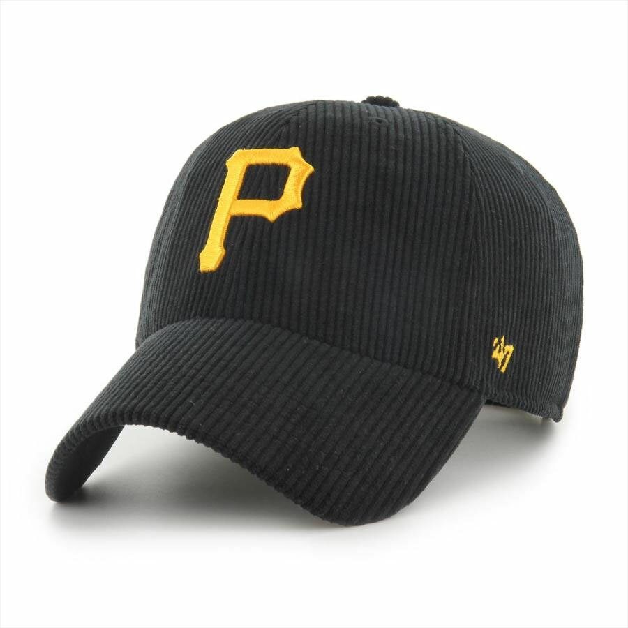 MLB パイレーツ キャップ コーデュロイ Thick Corduroy Clean Up Cap 47Brand ブラック