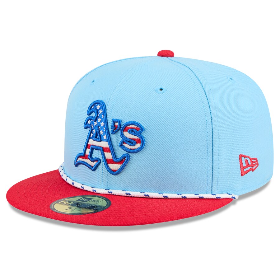 Rakuten - MLB アスレチックス キャップ 【海外版】2025 独立記念日 Fourth of July 59FIFTY Fitted ニューエラ/New Era ライトブルー レッド