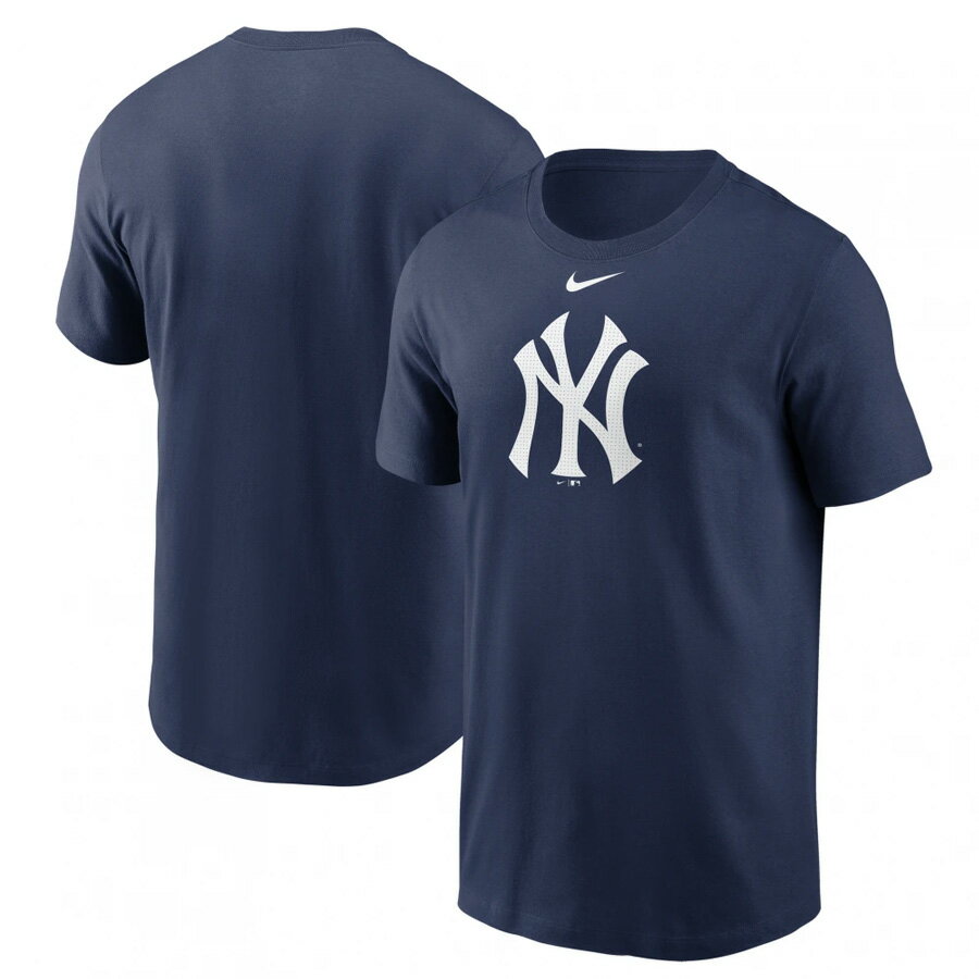 乐天商城 - MLB ヤンキース Tシャツ Fuse ラージロゴ Cotton Tee ナイキ/Nike ミッドナイトネイビー【nkac】