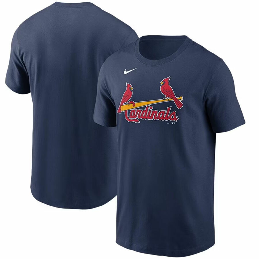 乐天商城 - MLB カージナルス Tシャツ Fuse ワードマーク Cotton Tee ナイキ/Nike ミッドナイトネイビー【nkac】