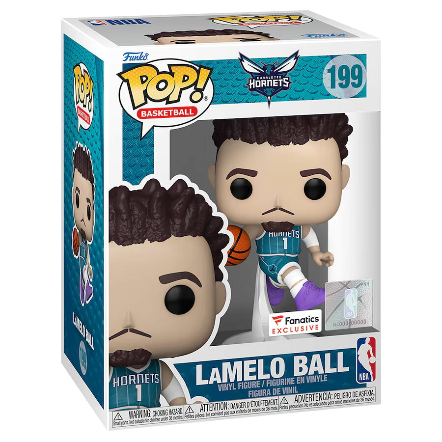 MLB.NBAグッズショップ SELECTIONのNBA ラメロ・ボール シャーロット・ホーネッツ フィギュア ファンコ Pop! Collectible Figure Funko ティール（アイコン）｜アングル2