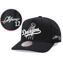 MLB 大谷翔平 ドジャース キャップ 【海外カスタム】Team Logo Adjustable Hat サイン刺繍 ミッチェル&ネス/Mitchell & Ness