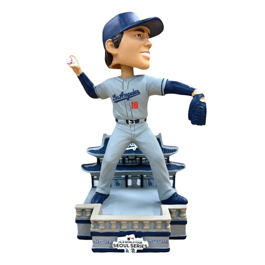 Rakuten - MLB 山本由伸 ドジャース ボブルヘッド 【2024個限定】2024 ソウルシリーズ 8Inc Bobblehead フィギュア FOCO グレー