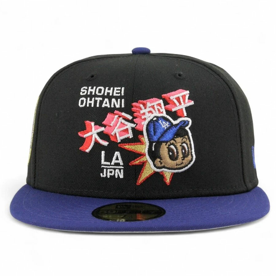 MLB 大谷翔平 ドジャース キャップ 【現地買付】アニメ x Ohtani 50/50達成 59FIFTY Fitted Hat ニューエラ/New Era ブラック ロイヤル