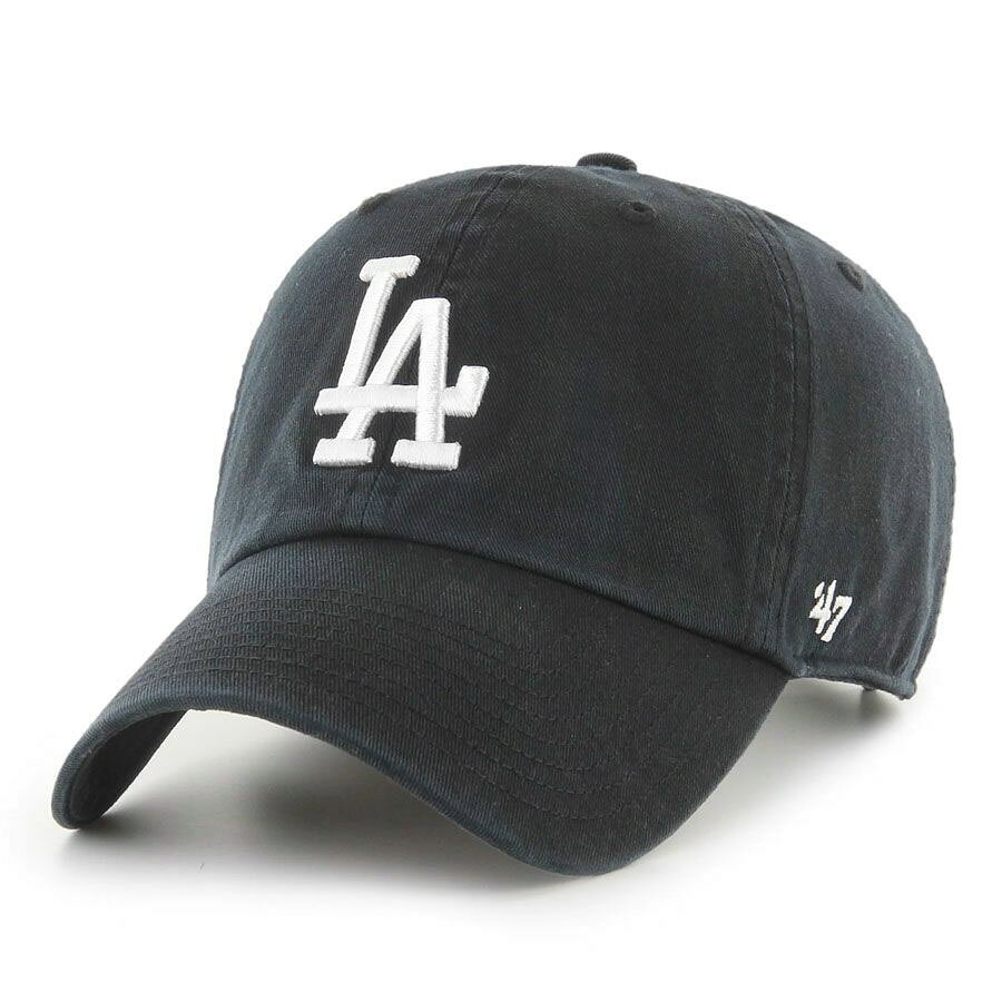 MLB.NBAグッズショップ SELECTIONのMLB 大谷翔平 ドジャース キャップ 【セレクション特注】サイン刺繍 Walking デコピン Clean Up Cap 47Brand ブラック｜アングル3