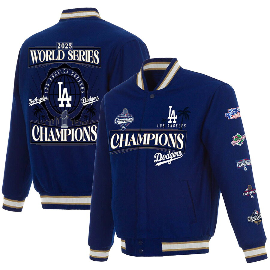 Rakuten - MLB ドジャース ジャケット ワールドシリーズ2025優勝記念 リバーシブル Wool Jacket スタジャン JH Design ロイヤル ブラック