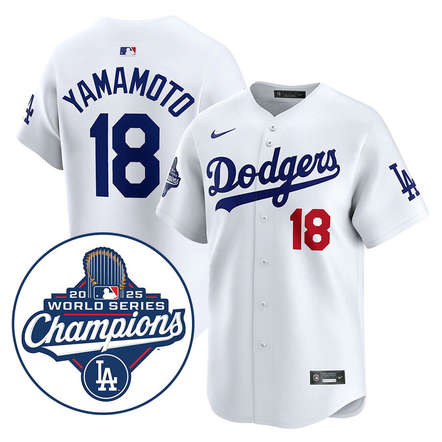 MLB 山本由伸 ドジャース ユニフォーム ワールドシリーズ2025優勝記念 リミテッド Home Limited Jersey ナイキ/Nike ホワイト