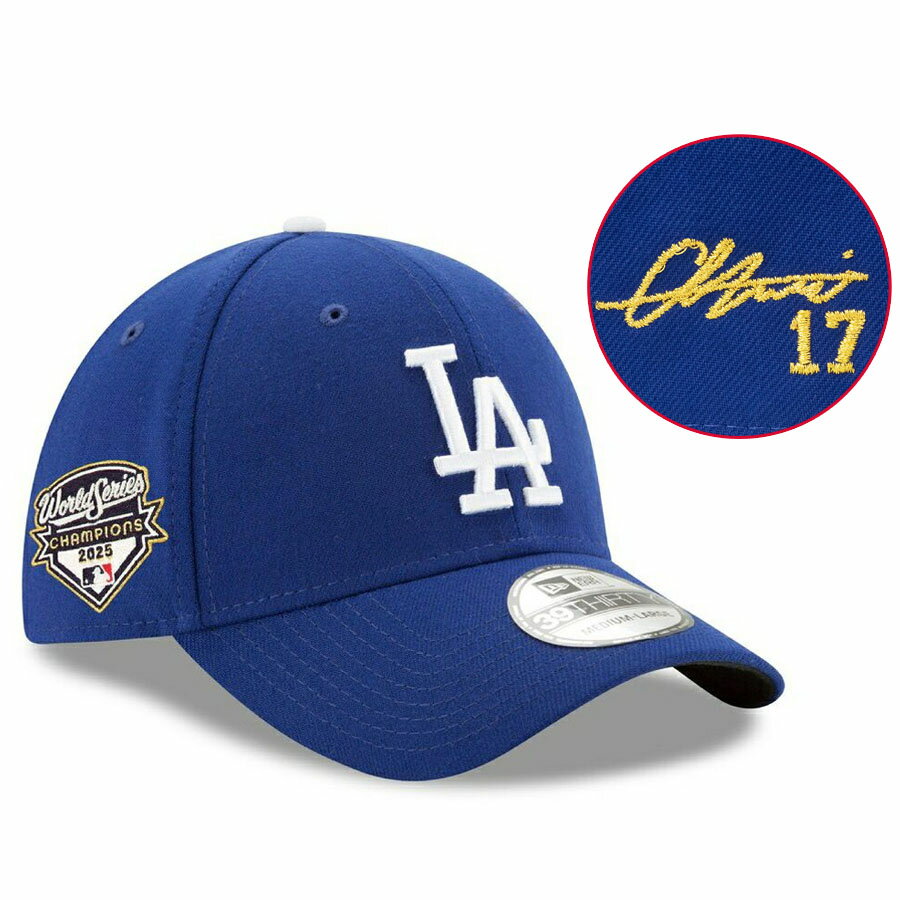 乐天商城 - MLB 大谷翔平 ドジャース キャップ 【海外カスタム】ワールドシリーズ2025優勝記念 39THIRTY Flex サイン刺繍 ニューエラ/New Era