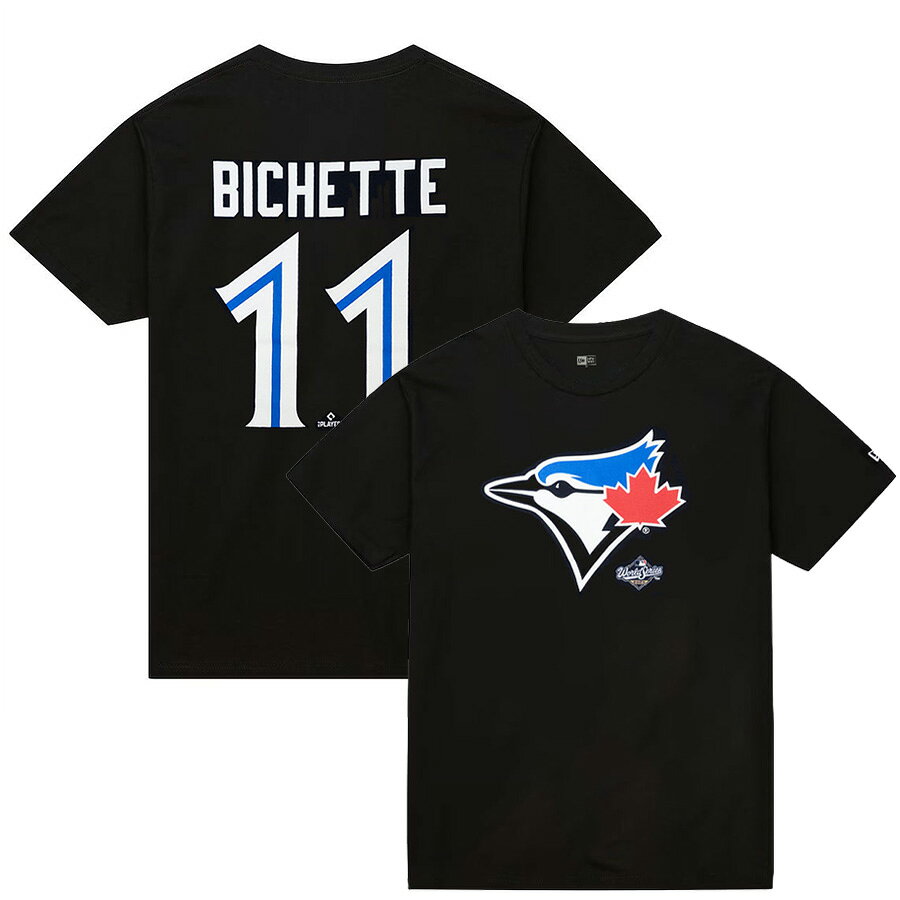 乐天商城 - MLB ボー・ビシェット ブルージェイズ Tシャツ 【トロント買付品】ワールドシリーズ 2025 ネーム&ナンバー ニューエラ/New Era ブラック