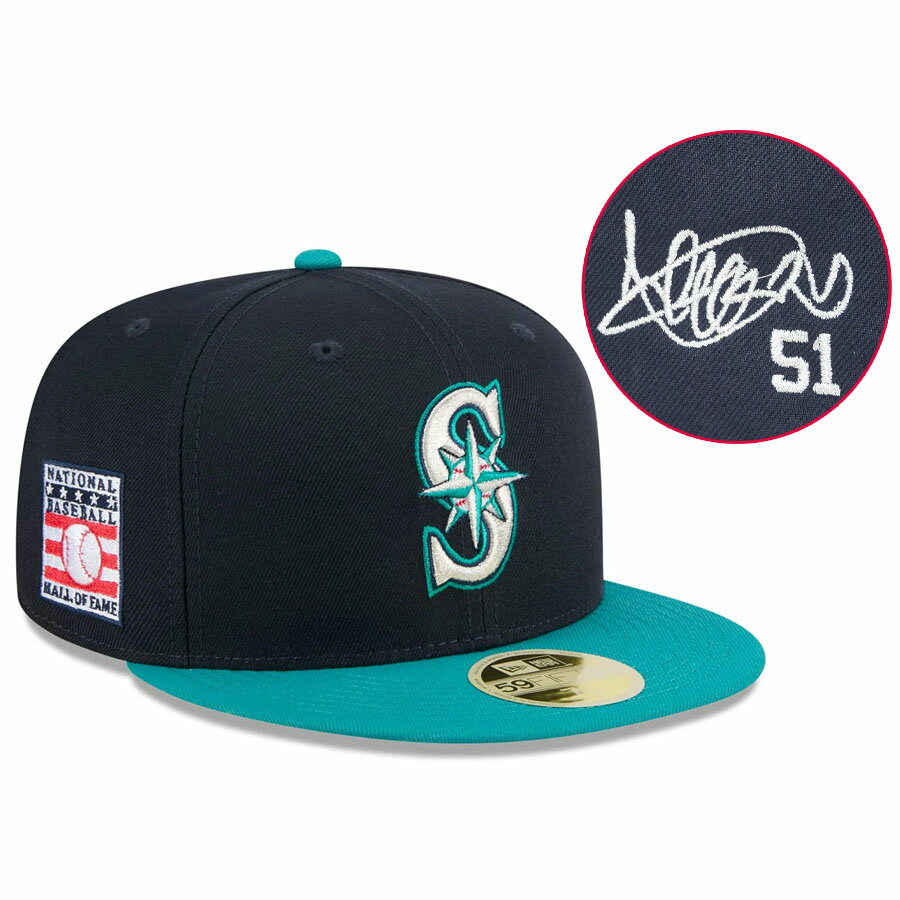 MLB イチロー マリナーズ キャップ 現地買付カスタム品 2025 Hall of Fame 59FIFTY サイン刺繍 ニューエラ/New Era オルタネート