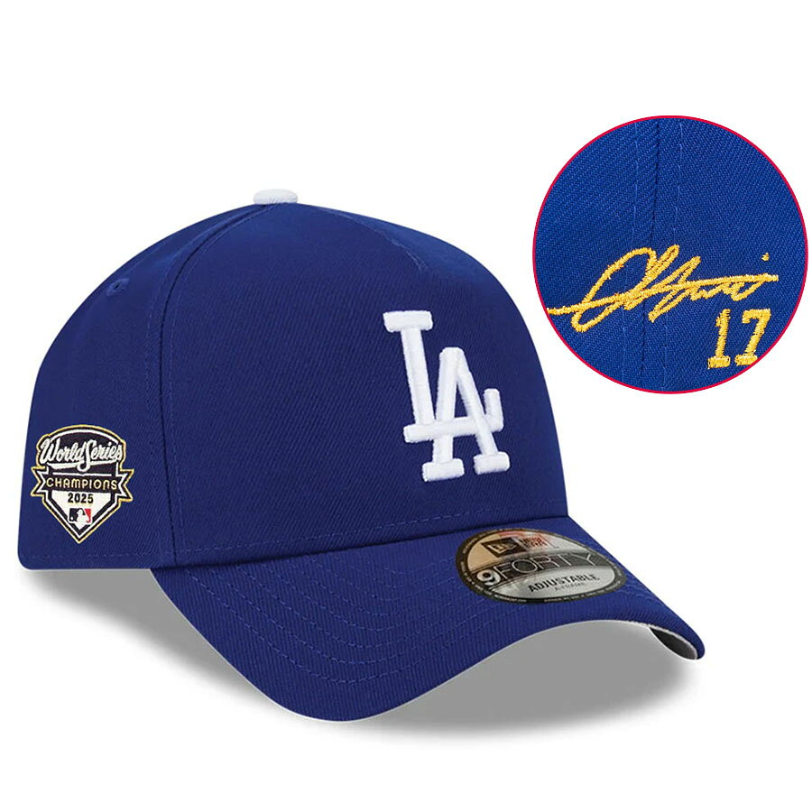 Rakuten - MLB 大谷翔平 ドジャース キャップ ワールドシリーズ 2025 優勝 Side Patch 9FORTY A-Frame Adjustable サイン刺繍 ニューエラ/New Era
