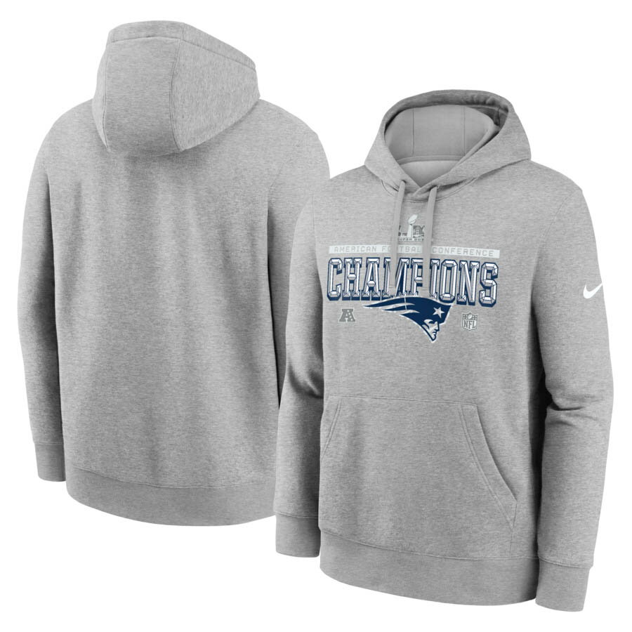 乐天商城 - NFL ペイトリオッツ パーカー 【海外モデル】2025 AFC 優勝 ロッカールーム Trophy Collection Hoodie ナイキ/Nike ヘザーグレー