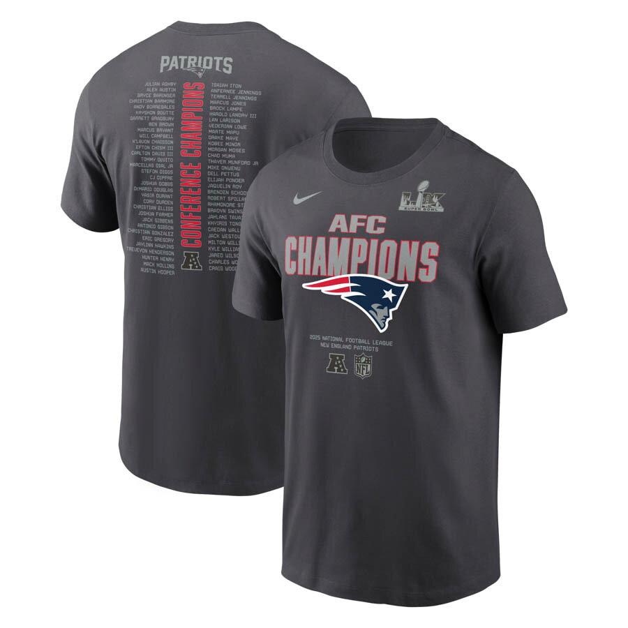 Rakuten - NFL ペイトリオッツ Tシャツ 【海外モデル】2025 AFC 優勝 Roster T-Shirt ナイキ/Nike アンスラサイト