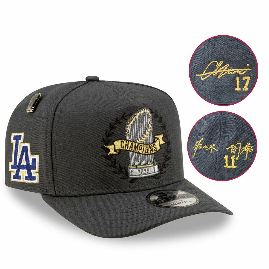 Rakuten - MLB 大谷翔平 佐々木朗希 ドジャース キャップ ワールドシリーズ2025優勝 ロッカールーム パレード 9FIFTY サイン刺繍 ニューエラ/New Era