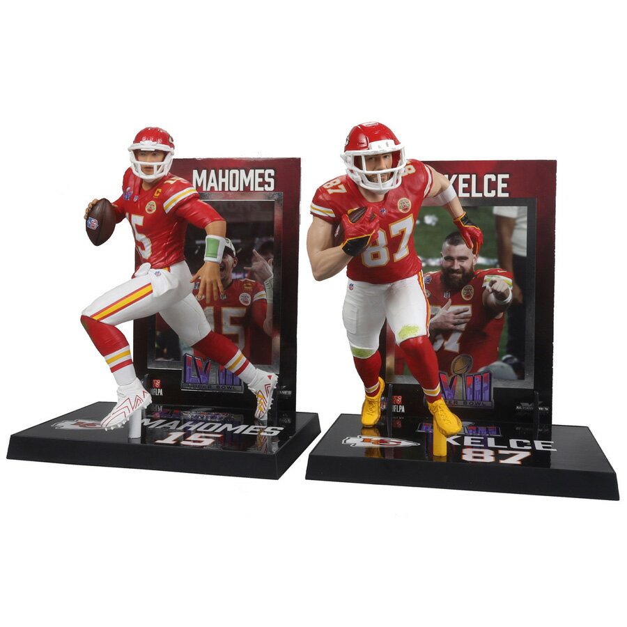 NFL パトリック・マホームズ トラビス・ケルシー チーフス フィギュア 2体セット Posed Figure マクファーレン Mc Farlane レッド 2