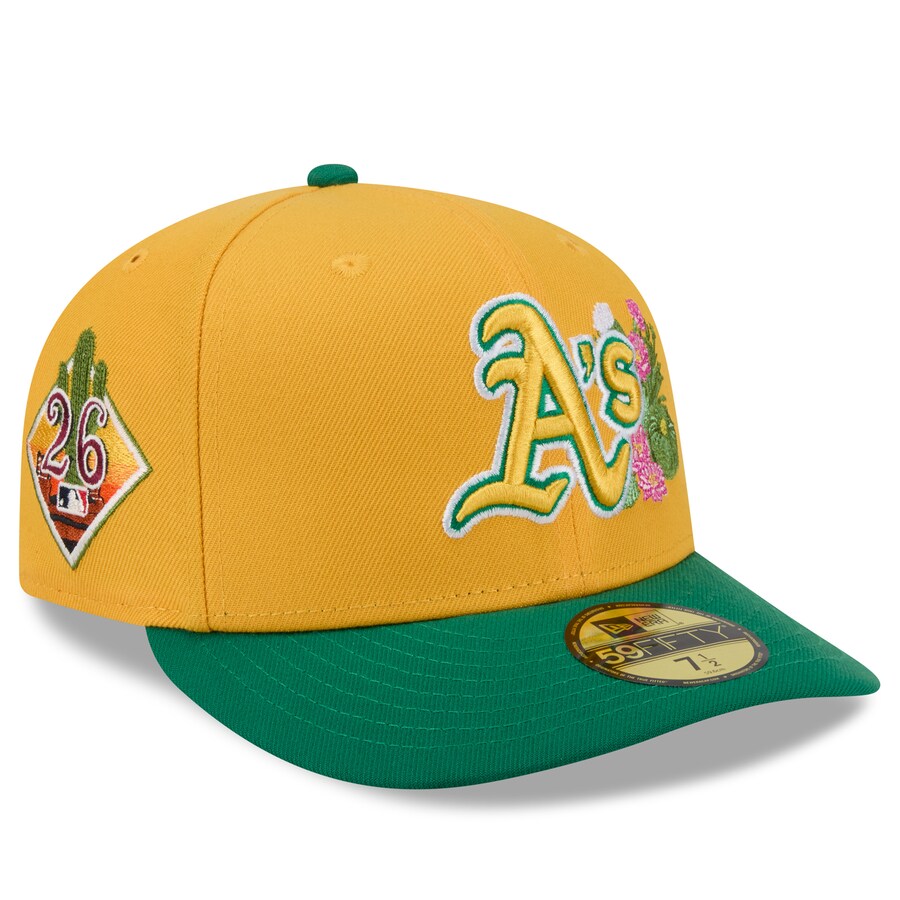 Rakuten - MLB Athletics キャップ 【海外モデル】2026 スプリングトレーニング 59FIFTY Pre Curved プレカーブ ニューエラ/New Era ゴールド グリーン