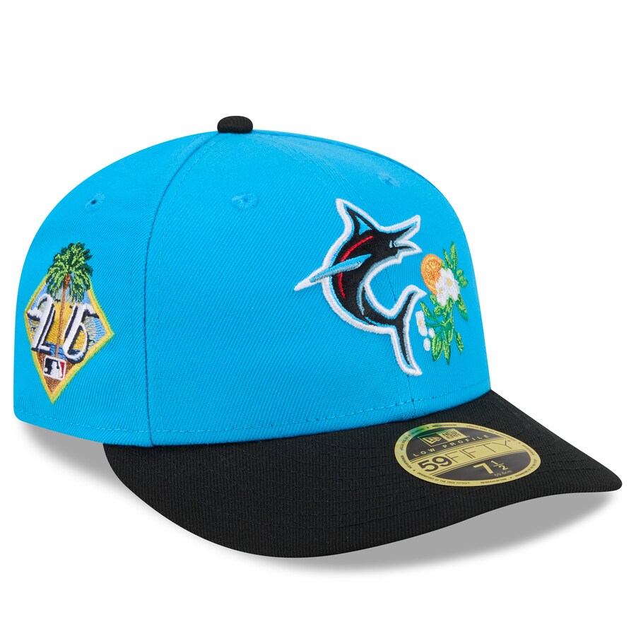 樂天商城 - MLB マーリンズ キャップ 【海外モデル】2026 スプリングトレーニング 59FIFTY LP ロープロファイル ニューエラ/New Era ブルー ブラック