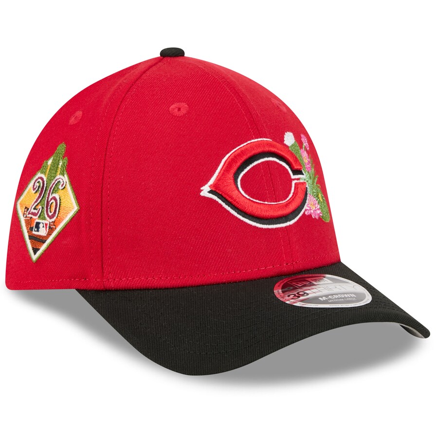 乐天商城 - MLB シンシナティ・レッズ キャップ 【海外モデル】2026 スプリングトレーニング M-Crown 39THIRTY Flex Hat ニューエラ/New Era レッド ブラック
