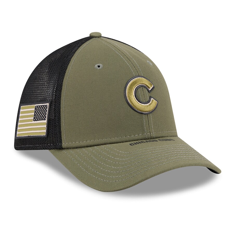 乐天商城 - MLB カブス キャップ 【海外モデル】アームドフォーシズデー2026 39THIRTY Flex M-Crown トラッカーメッシュ ニューエラ/New Era オリーブ
