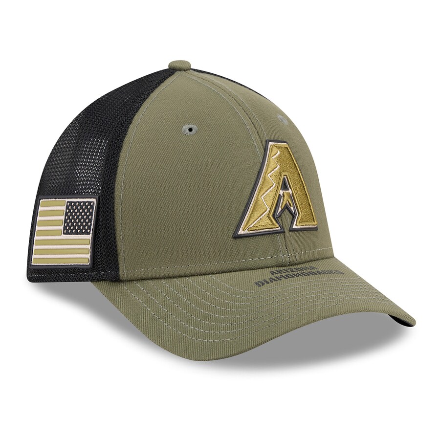 樂天商城 - MLB ダイヤモンドバックス キャップ 【海外モデル】アームドフォーシズデー2026 39THIRTY Flex M-Crown トラッカーメッシュ ニューエラ/New Era オリーブ
