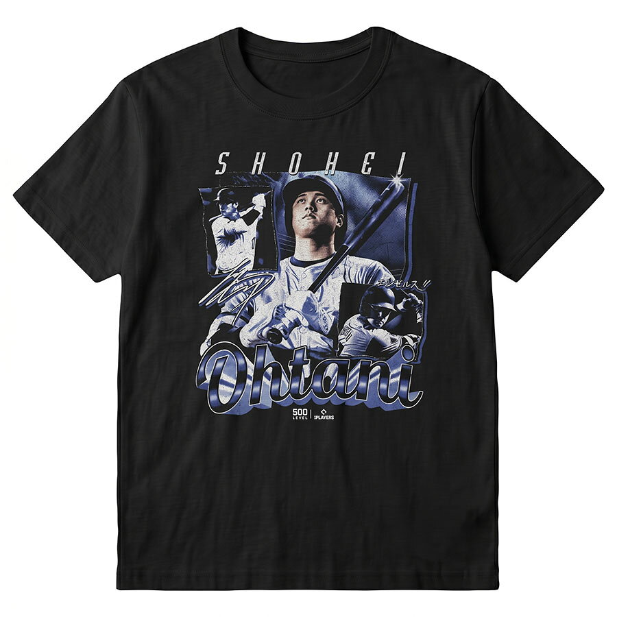 MLB 大谷翔平 ドジャース Tシャツ D Grunge WHT Tee 500Level ブラック
