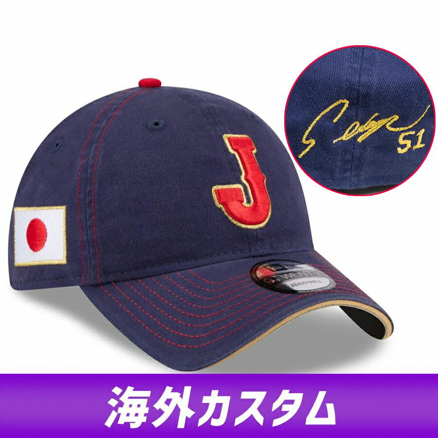 乐天商城 - WBC 鈴木誠也 侍ジャパン キャップ 【海外カスタム】2026 ワールドベースボールクラシック 9TWENTY サイン刺繍 ニューエラ/New Era ネイビー