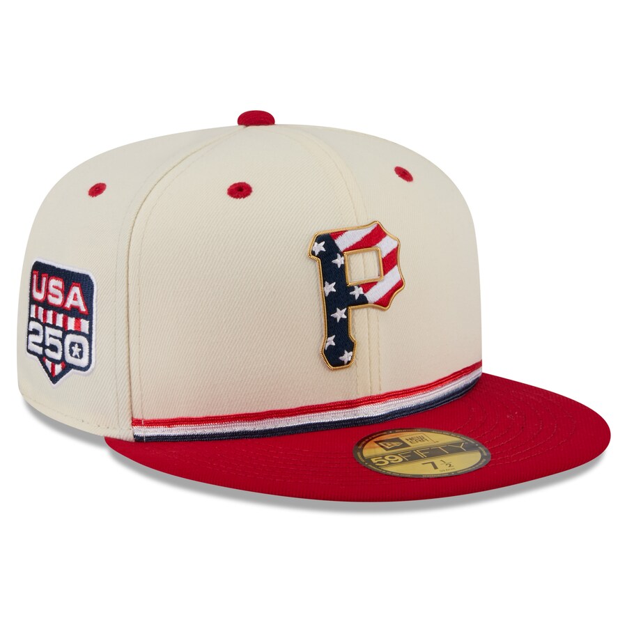 乐天商城 - MLB パイレーツ キャップ 【海外モデル】2026 独立記念日 Fourth of July 59FIFTY Fitted Hat ニューエラ/New Era クリーム レッド