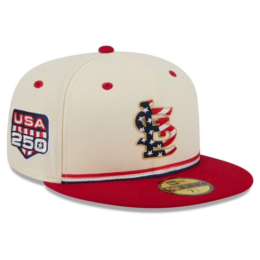 运动帽 - MLB カージナルス キャップ 【海外モデル】2026 独立記念日 Fourth of July 59FIFTY Fitted Hat ニューエラ/New Era クリーム レッド