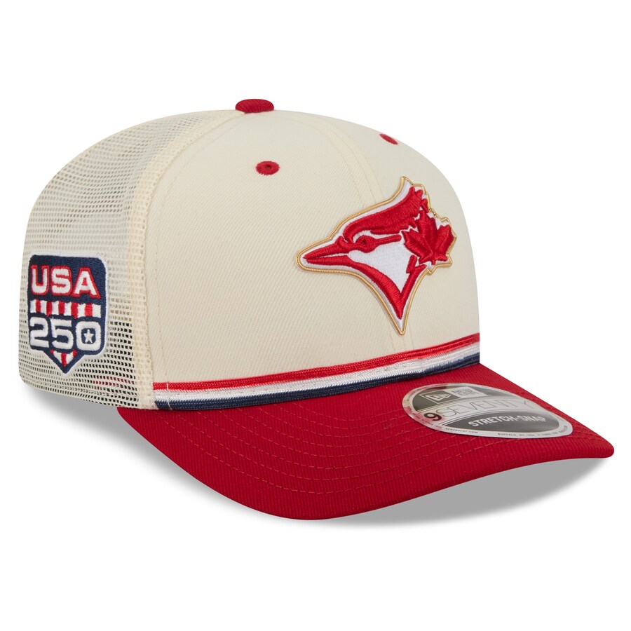 乐天商城 - MLB ブルージェイズ キャップ 【海外モデル】2026 独立記念日 Fourth of July 9SEVENTY トラッカーメッシュ ニューエラ/New Era クリーム レッド