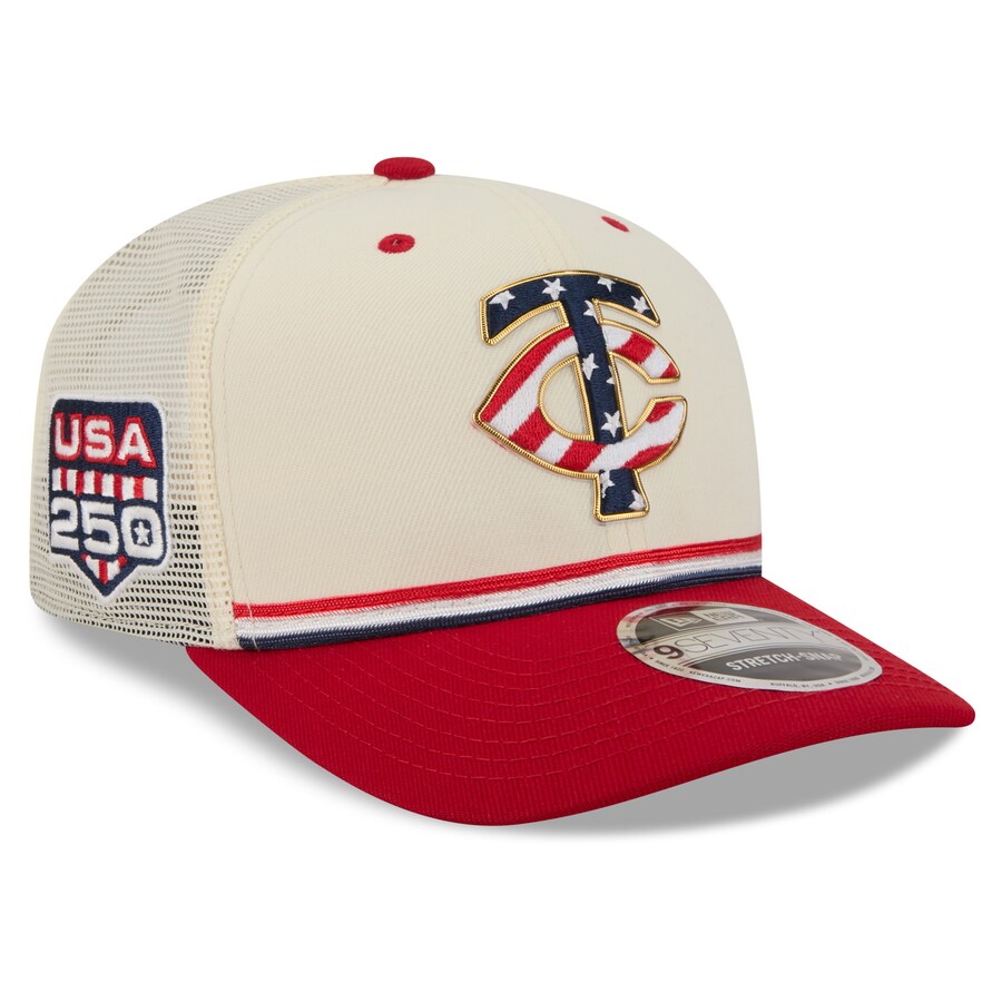运动帽 - MLB ミネソタ・ツインズ キャップ 【海外モデル】2026 独立記念日 Fourth of July 9SEVENTY トラッカーメッシュ ニューエラ/New Era クリーム レッド