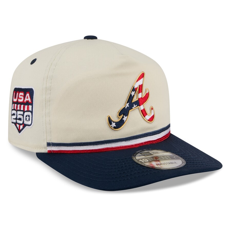 樂天商城 - MLB ブレーブス キャップ 【海外モデル】2026 独立記念日 Fourth of July 19TWENTY Adjustable Hat ニューエラ/New Era クリーム ネイビー