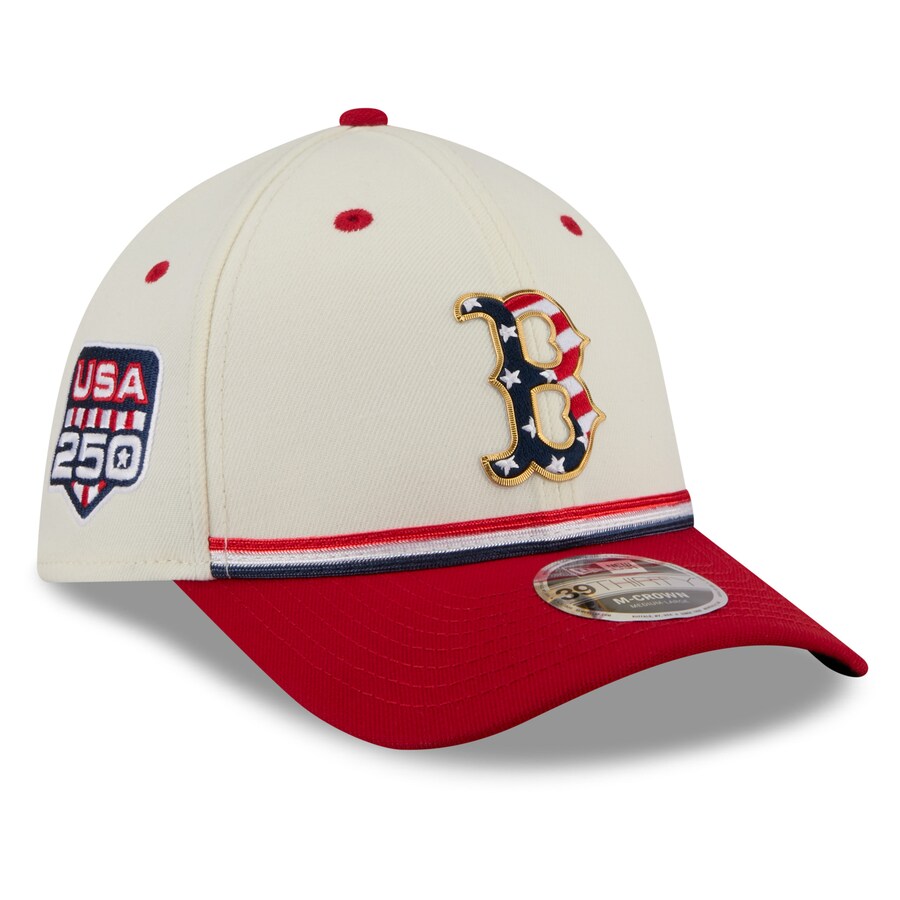 乐天商城 - MLB レッドソックス キャップ 【海外モデル】2026 独立記念日 Fourth of July 39THIRTY M-Crown Flex Hat ニューエラ/New Era クリーム レッド