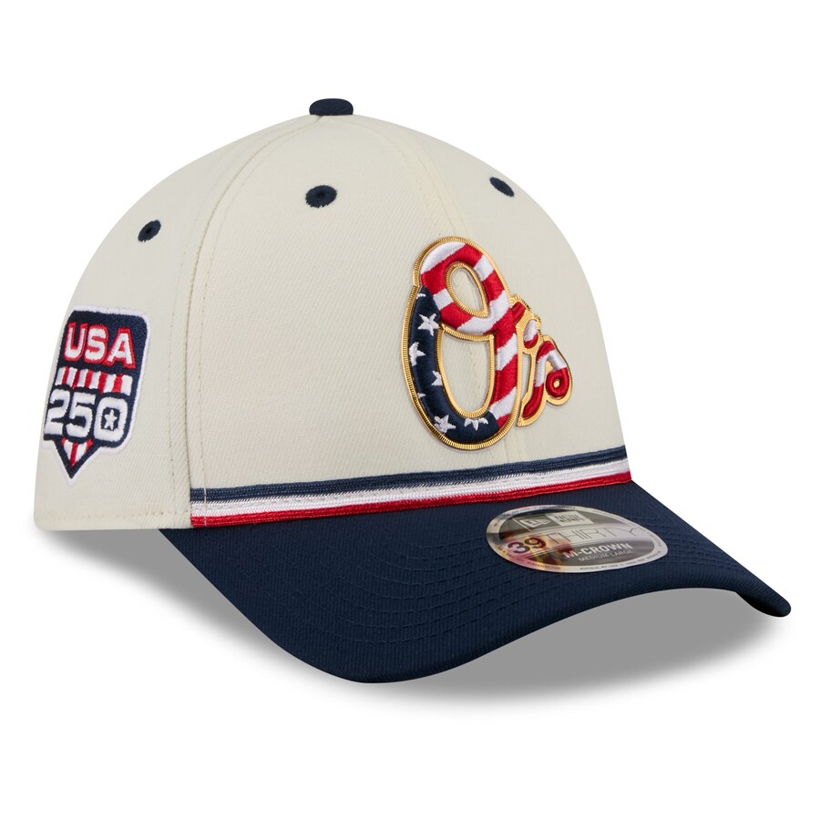 乐天商城 - MLB オリオールズ キャップ 【海外モデル】2026 独立記念日 Fourth of July 39THIRTY M-Crown Flex Hat ニューエラ/New Era クリーム ネイビー