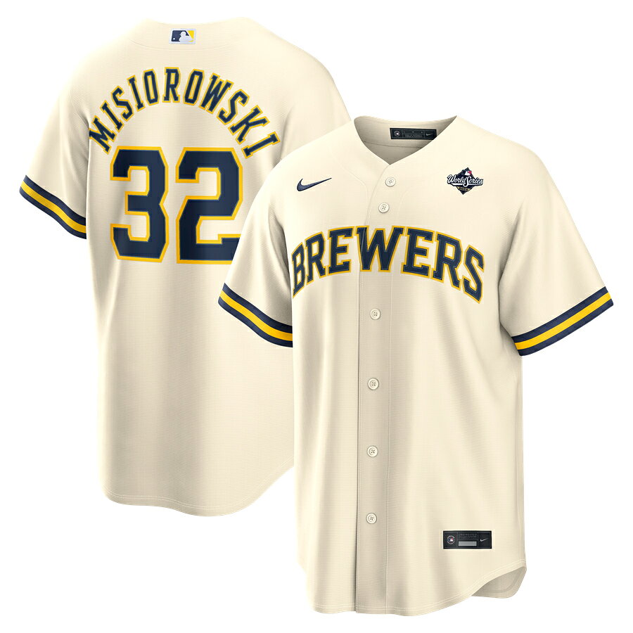 MLB ジェイコブ・ミジオロウスキー ブリュワーズ ユニフォーム ワールドシリーズ2026進出 レプリカ Home Replica Jersey ナイキ/Nike クリーム