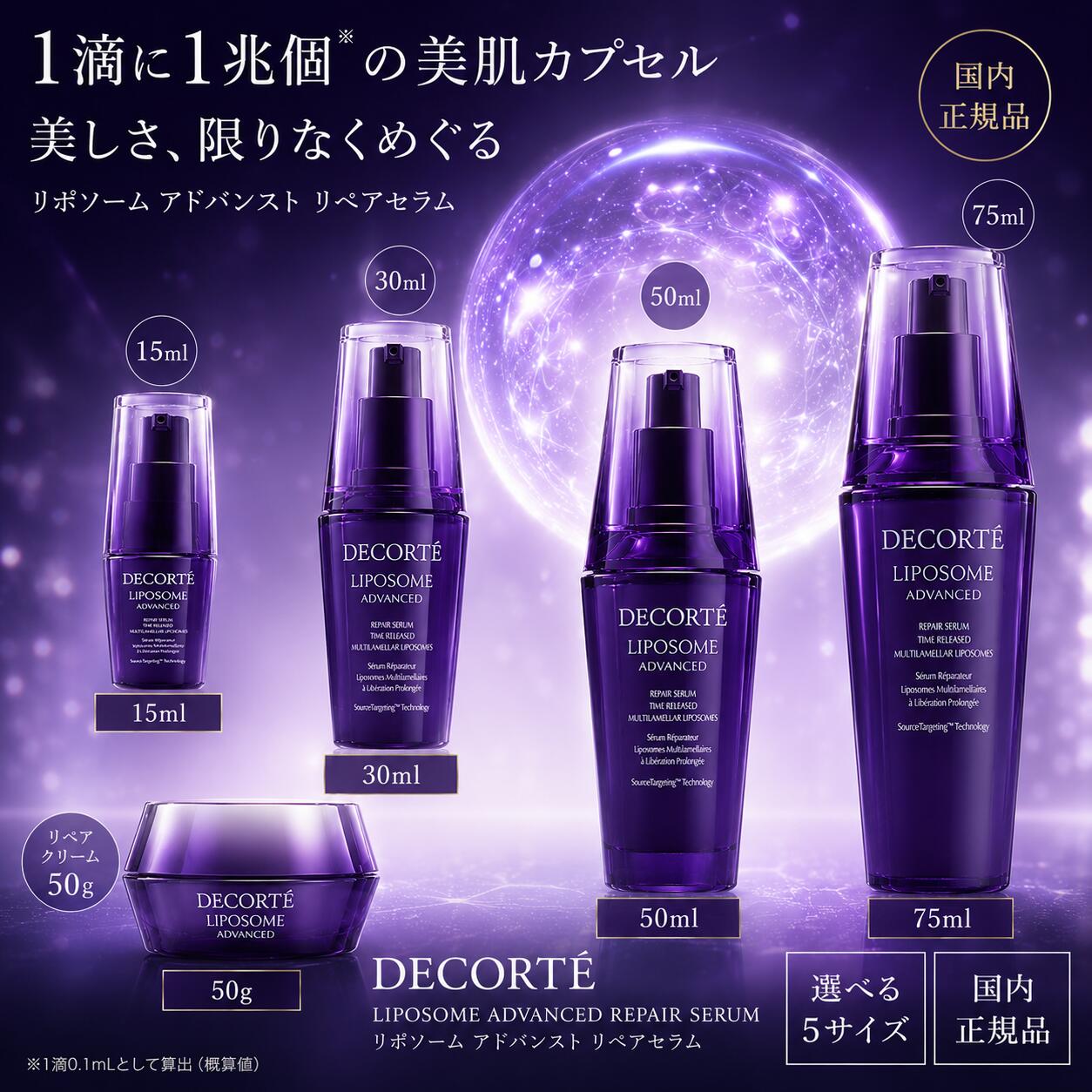  コスメデコルテ リポソーム アドバンスト リペアセラム 12ml/30ml/50ml/75ml/リペアクリーム 化粧品 コーセー コスメ デコルテ ミニ ビタミンE ヒアルロン酸 美容液 スキンケア 送料無料 当日発送