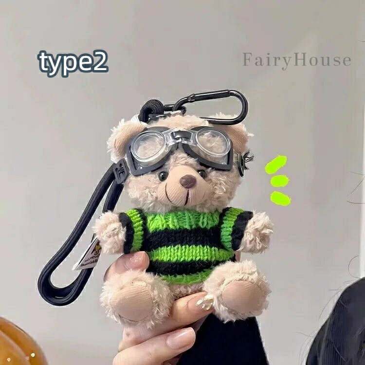 【無料送料】パイロットクマ ほっぺ赤ちゃんベア リュックチャーム バッグアクセサリー キーホルダー ぬいぐるみ 学生ギフト かわいい小物