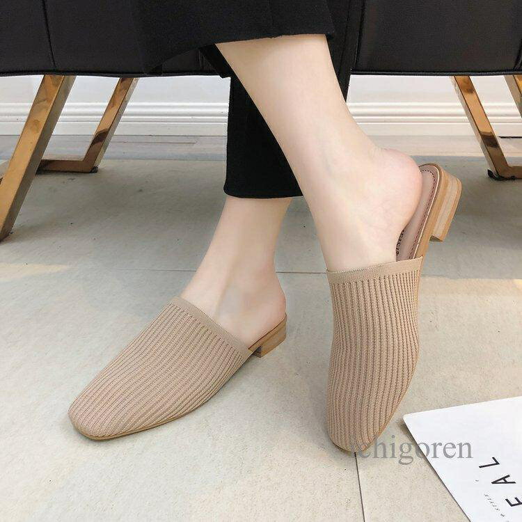 ミュール サンダル レディース 春夏 ローヒール 太ヒール スリッパ 履きやすい おしゃれ シンプル 痛くない パーティー 婦人靴 二次会 大