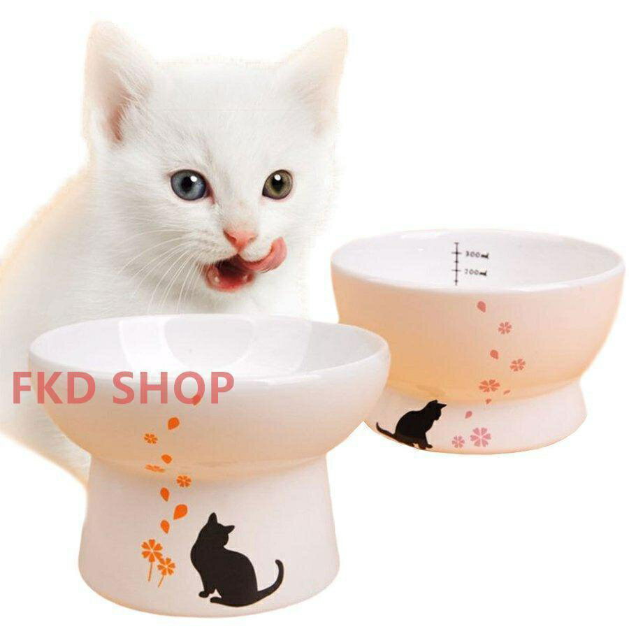 猫 食器 陶器 食べやすい 猫用 フードボウル スタンド 脚付 セ ット ねこ 食事皿 傾き 子猫餌入れ器 食器台 ペット食器 おしゃれ