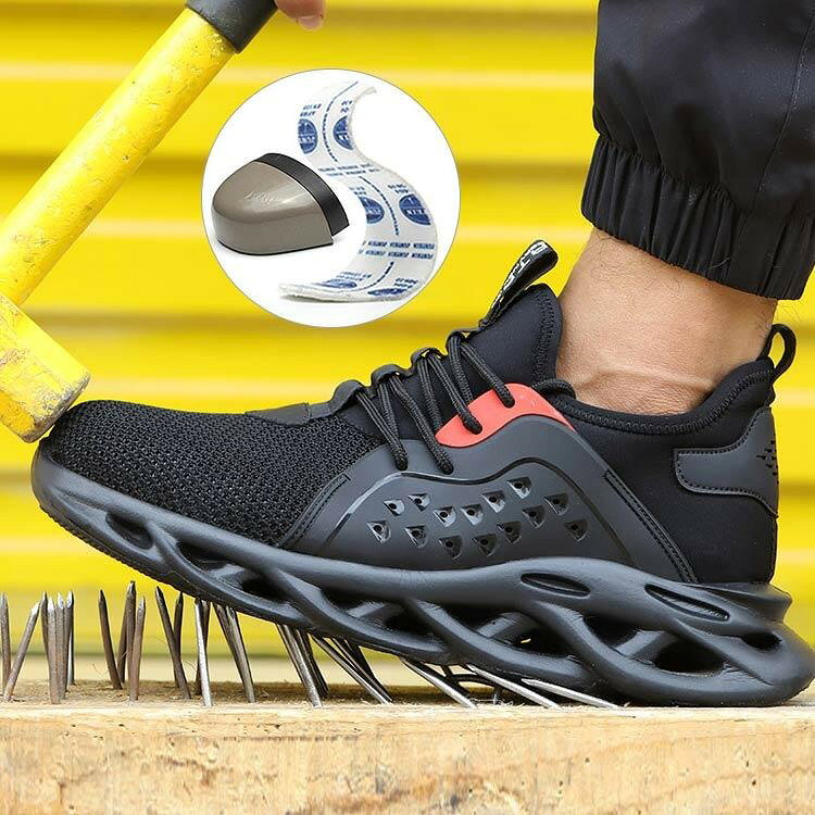 安全靴 鋼先芯入り 22.5-28cm メッシュ 通気性 つま先保護 釘踏み抜き防止 軽量 ブ...