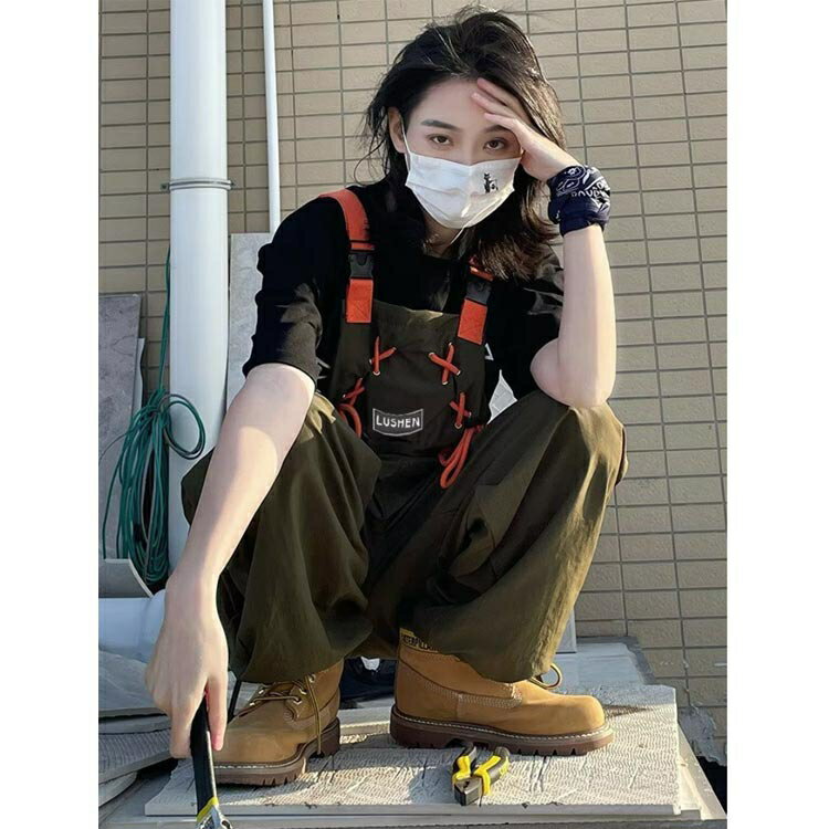 カッコイイ ブラック パンツ レディース オー...の紹介画像2