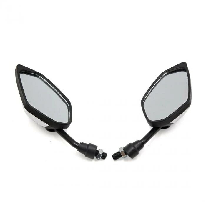 バイクミラー バックミラー オートバイミラー リアビューミラー ホワイト ブラック ペア