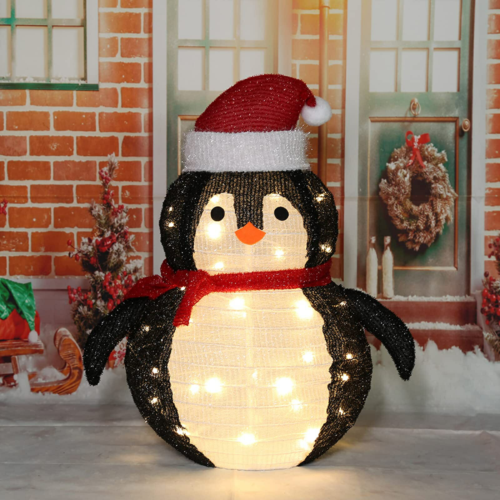 クリスマス 飾り 屋外 ライト LED 置物 IP65防水 雪だるま クリスマス 電飾 折りたたみ可能 可愛い 屋外 室内 玄関 庭 お店 ショップ ハロウィン 誕生日 お祝い パーティー飾り ledライト クリスマス 照明 (雪だるま-電球色)