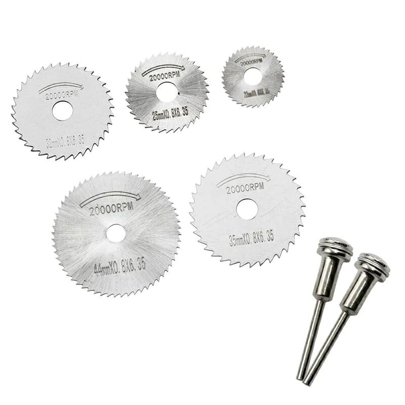 スリッターブレード 超硬丸鋸刃 5枚丸鋸刃+2本マンドレル チップソー 丸鋸刃セット 切削ディスク リュ..