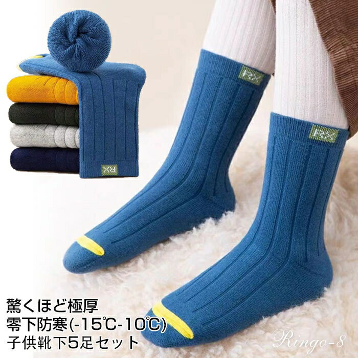 5足セット 子供 靴下 毛布 ソックス 冬 厚手 裏パイル ソックス キッズ モコモコ あったか靴下 厚手 防寒 冬 ふわふわ ルームソックス ぽかぽか 極厚保温 暖かい あったかい -15℃防寒 ソックス 通園 通学 入学 入園 プレゼント