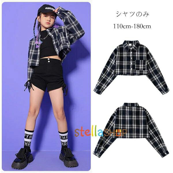 ダンス衣装 女の子 タンクトップ ブラック 袖なしTシャツ へそ出し 女の子 hiphop K-pop 舞台 団体服 ..