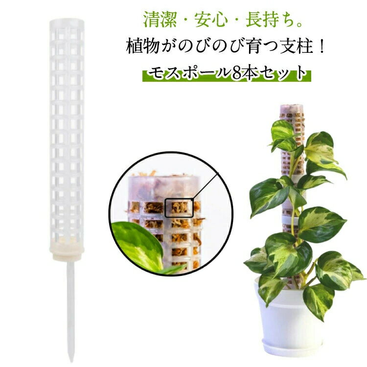 モスポール 支柱 プラスチック製 連結可能 水苔棒 園芸支柱 観葉植物 モンステラ つる植物 着生植物 サポート棒 水分保持 養分維持 カビ防止 植物サポート